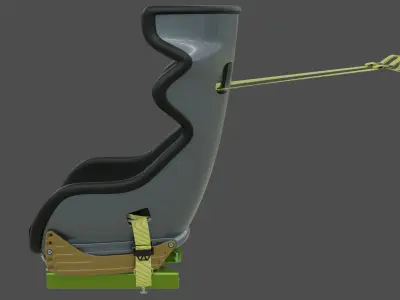 Highpoly seat assembly for rally car 3D model