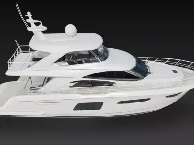 Modern Luxury Flybridge Motor Yacht 3D Model 3D print model