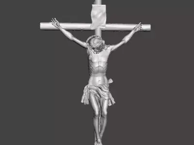 JESUS CHRIST ANTIQUE CRUCIFIX RELIGIOUS STATUE SCULPTURE ART 3D print model