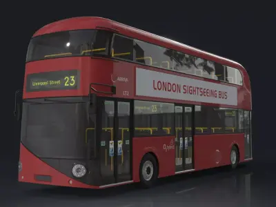 Double-decker bus Low-poly 3D model