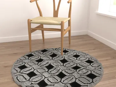 Round Rug Set 138 3D model