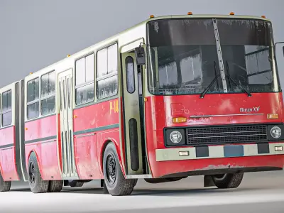 Soviet Bus Lowpoly Ikarus Low-poly 3D model