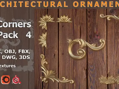 Architectural Ornaments - 5 Corners Pack 4 3D model