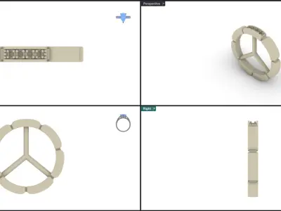 Luxury Fashion Ring 3D print model