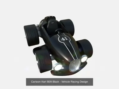 10 Cartoon Karts Black Collection - Vehicle Racing Design 3D Model Pack