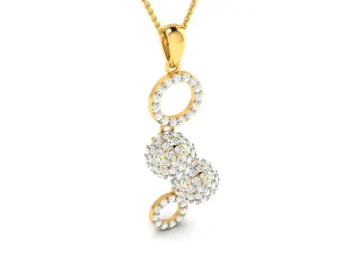 Solitaire Women Pendant 3DM STL OBJ FBX Render Details 3D print model buy