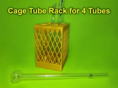 3D Print Ready Laboratory Cage and Round Test Tube Racks  3D print model