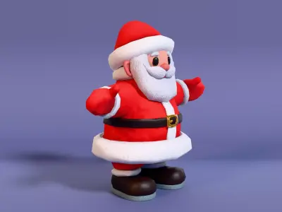 LowPoly Cartoon Santa Claus with Rig Low-poly 3D model