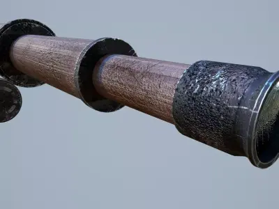 Wood Teleskop  Low-poly 3D model