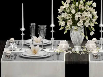 Luxury table setting 2 3D model