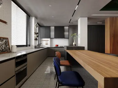 luxury living room dining room interior scenes  35 3D model