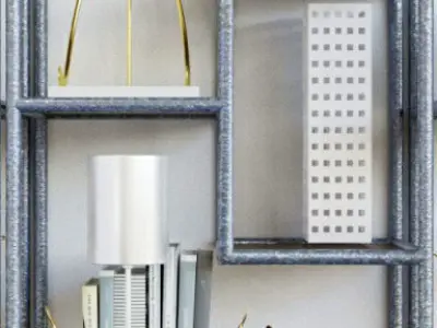 Set - 33 bookcases for living room 3D model