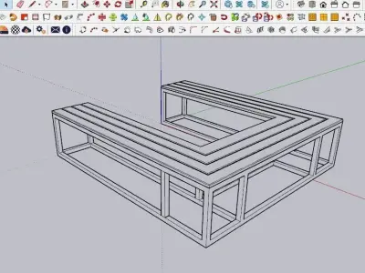 BENCH 03 Low-poly 3D model