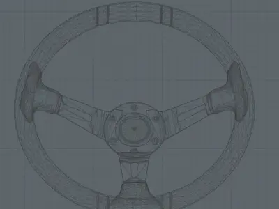 Momo Drifting Steering Wheel Low-poly 3D model