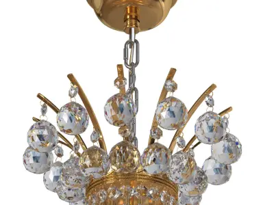 Empire 8-Light Gold Finish and Clear Crystal Chandelier 3D model