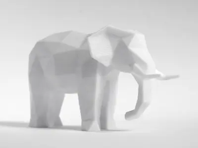 Lowpoly Elephant Sculpture 3D print model