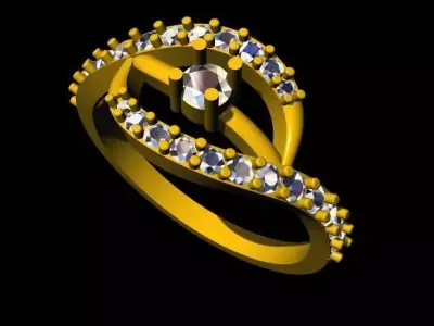 diamond ring 3dm file 3D print model
