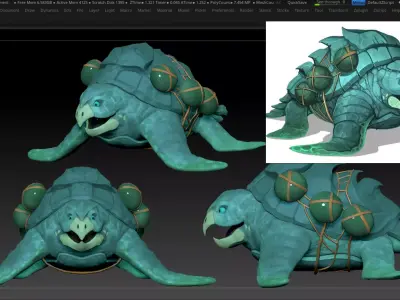Stylized Turtle High poly 3D model