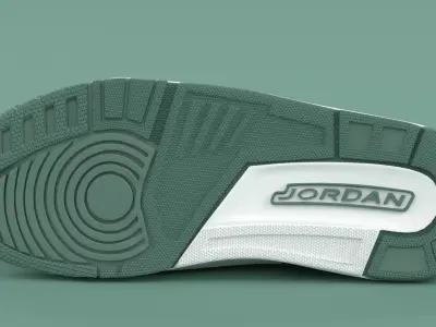 Air Jordan Legacy 312 Low White Mineral Wolf Grey Black Low-poly 3D model