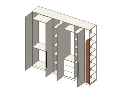 wood wardrobe 3D model