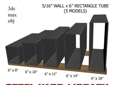 5 16in Wall x6in Rectangle Tube 3D model