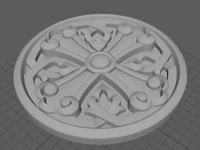 rosette cross 3D model