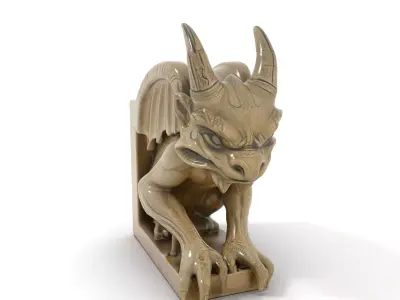 Stone Gargoyle Sculpture model pack Low-poly 3D model