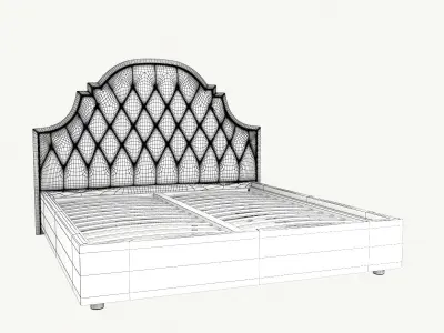 Bed capitonne D0345 3D model