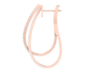 Light Weight Rose Gold Diamond Earring  -ER-2200 3D print model