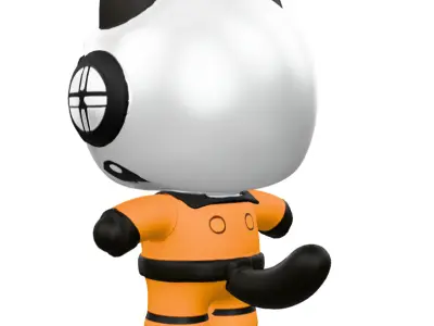 Astronaut Cat Character 3D model