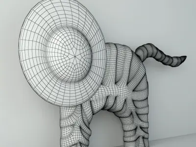 Hand Carved Wood Decorative Lion Statue 3D model