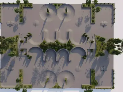 Skatepark-Skate Park PACK 3D model