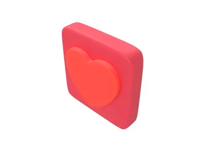 Twitter Heart Decoration v1 002 Low-poly 3D model