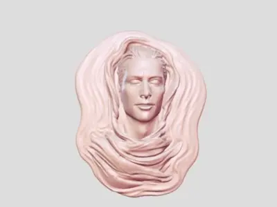 man face head decoration 3D print model