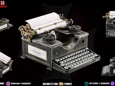 Resident Evil Typwriter - 3D ASSET Low-poly 3D model