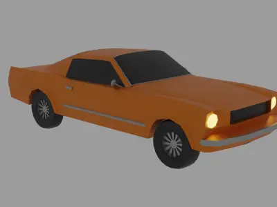 Low Poly Car Mustang Low Poly Vehicle Pack GameReady 3D Model Low-poly 3D model