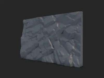 Desaturated Stone Wall Prop 3D model