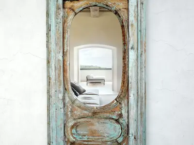 Antique Jodhpur Window Mirror 3D model