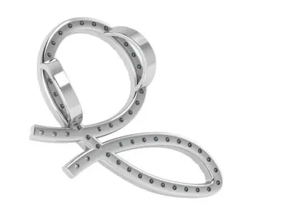 J Letter Diamond Pendant 0767 3D print model
