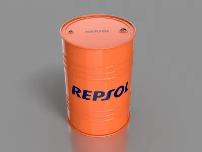 Realistic Repsol Barrel 3D Model Low-poly 3D model