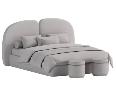 Double Bed Sofia Modern 3D model