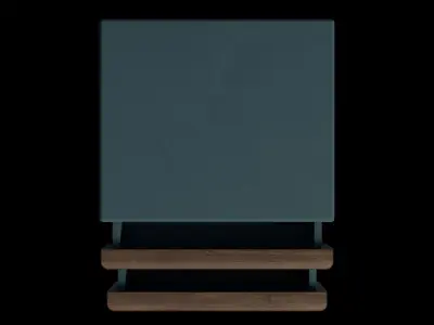 Petrol Blue Walnut Stain Bedside Table 3D model