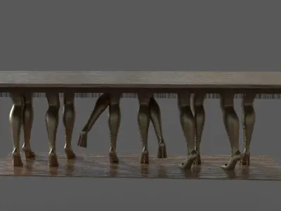 lady table legs design table 3D model