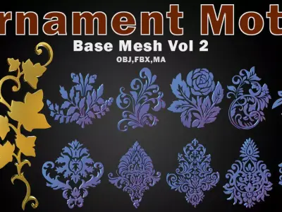 Ornaments Motif Base Mesh Vol 2 3D model