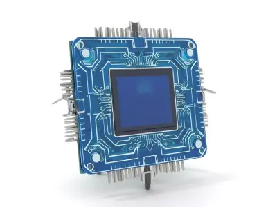 Blue Circuit Chip model pack Low-poly 3D model