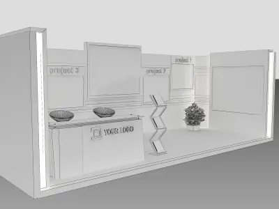  Booth Exhibition Stand a419a 3D model