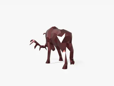 deer fight 3D print model