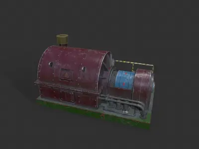 Industrial Turbine Low-poly 3D model