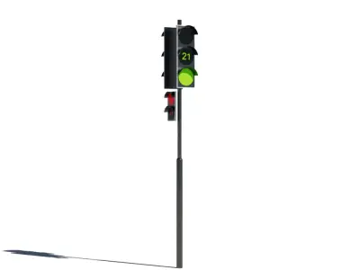 Traffic light for cars European Full customization 3D model Free 3D model