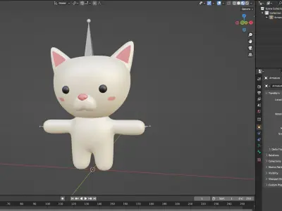 Chubby Cat Animated for Games Low-poly 3D model